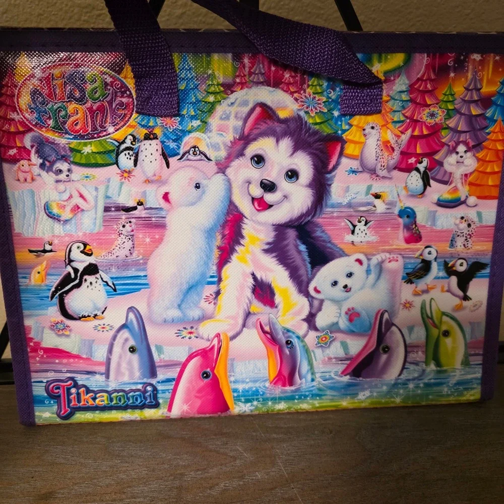 Lisa‎ Frank Portfolio Organizer Folder Animals Rainbow Vintage Style